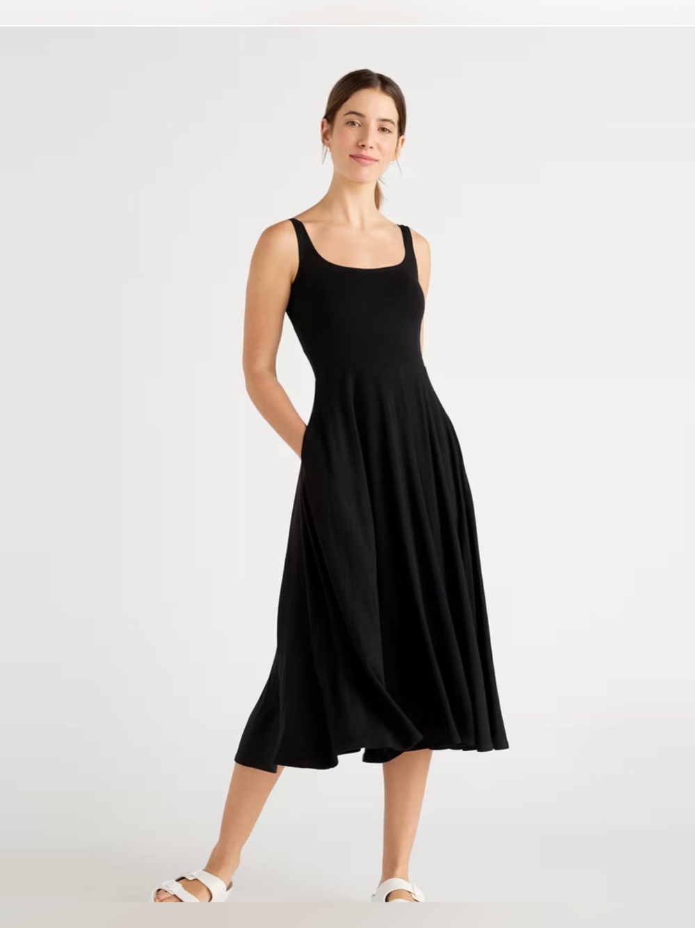Quince Tencel Jersey Fit & Flare Dress